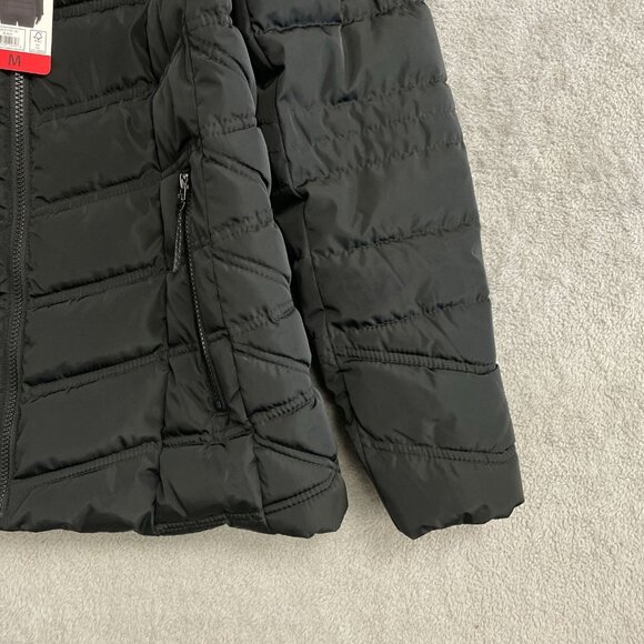 NEW Nautica Women's Size M Black Puffer Jacket W/ Detachable Faux Fur Hood - Picture 9 of 13